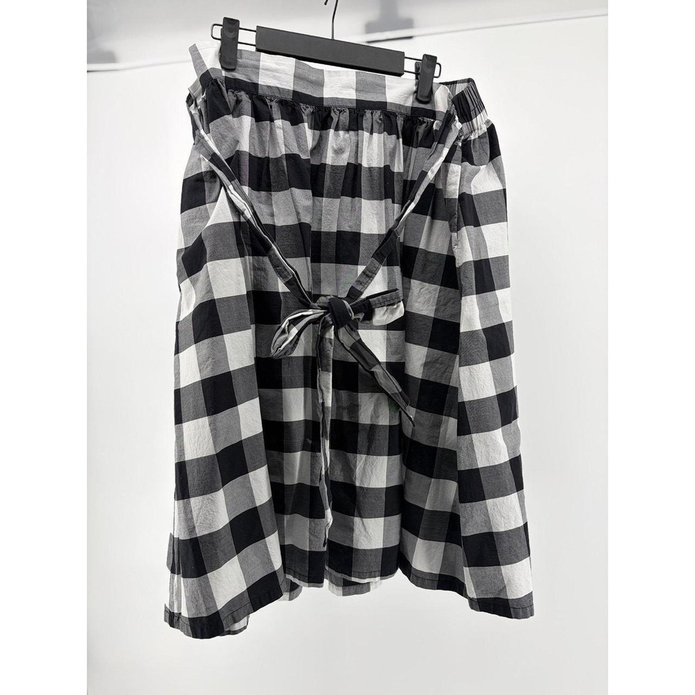 Lane Bryant Elastic Back/Tie Front Black/White Midi Skirt Women's Size 18/20